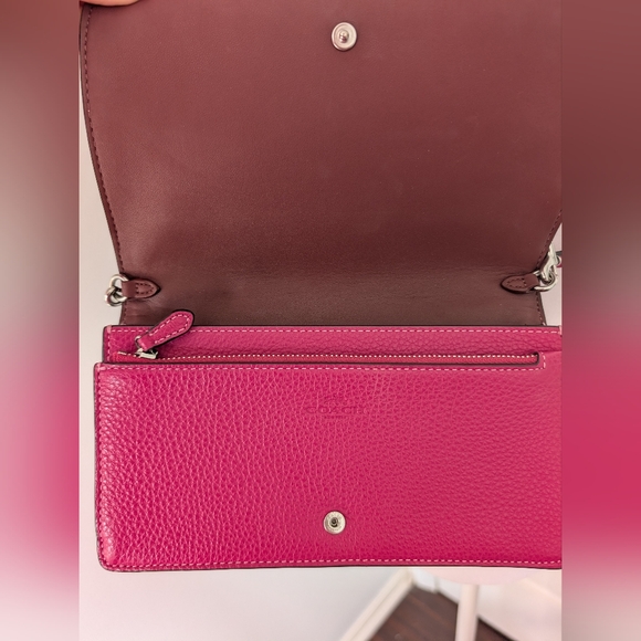 Coach 1941 Collection Fuschia Leather Crossbody with Silver Studs - Picture 5 of 10